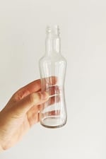 Afracam 250 ml Şeffaf İnce Belli Kapaklı Cam Şişe 250 cc Meşrubat Şişesi 6 Adet (Beyaz Kapak)