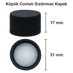 Afracam Dorika Şeffaf Yuvarlak Model 1000 ml Sızdırmaz Kapaklı ve Kapüşonlu Cam Şişe 6 Adet
