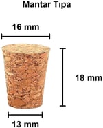 Afracam Şeffaf 25 ml / 25 cc Mantar Tıpalı Boş Cam Şişe 12 Adet