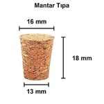 Afracam Şeffaf 25 ml / 25 cc Mantar Tıpalı Boş Cam Şişe 12 Adet