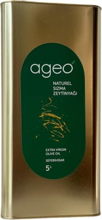 ageo – FİLTRESİZ natürel sızma zeytinyağı, 5 lt. Teneke Kutu, 2024 Üretim