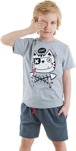 Ahoy Kedi Erkek Çocuk T-shirt Şort Takım