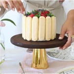 Ahşap 28 Cm Altın Konik Ayaklı Sunumluk