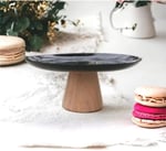 Ahşap Konik Ayaklı Siyah 25 Cm Sunumluk