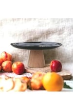 Ahşap Konik Ayaklı Siyah 25 Cm Sunumluk