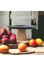 Ahşap Konik Ayaklı Siyah 25 Cm Sunumluk