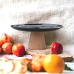 Ahşap Konik Ayaklı Siyah 25 Cm Sunumluk