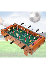 Ahşap Masa Maçı Langırt Oyunu, 18 Oyuncu, 2 Top, 70 cm, Çok Renkli