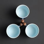 Ahşap Saplı 2.5oz Seramik Espresso Bardakları, Küçük Kahve Fincanları Çift Atış Espresso Bardakları 4'lü Set