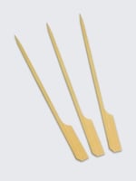 Ahşap Yassı Tutamaklı Saplı Çöp Şiş - Boy : 12 Cm. - 100 Adetlik 1 Paket