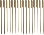 Ahşap Yassı Tutamaklı Saplı Çöp Şiş - Boy : 12 Cm. - 100 Adetlik 1 Paket