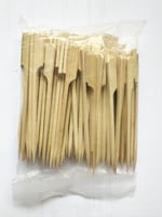 Ahşap Yassı Tutamaklı Saplı Çöp Şiş - Boy : 12 Cm. - 100 Adetlik 1 Paket