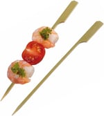 Ahşap Yassı Tutamaklı Saplı Çöp Şiş - Boy : 12 Cm. - 100 Adetlik 1 Paket