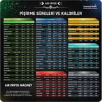 Air Fryer Yiyecek Pişirme Süreleri ve Kaloriler Magneti, Air Fryer Aksesuar