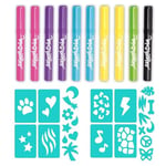 Airbrush Plush - Refill Kit 10 pens (256) | Yıkanabilir renkli kalemleyiciler Airbrush ve yapışkan şablonlarla uyumludur