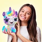 Airbrush Plush Tek Boynuzlu At Süslemeli + Üzeri, 4 Yıkamalı Tebeşir Kalemi, Akülü Hava Fırçası, 100+ Çıkartma Şablonu. 6 Yaş ve Üzeri İçin, Beyaz