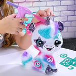 Airbrush Plush Tek Boynuzlu At Süslemeli + Üzeri, 4 Yıkamalı Tebeşir Kalemi, Akülü Hava Fırçası, 100+ Çıkartma Şablonu. 6 Yaş ve Üzeri İçin, Beyaz