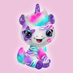 Airbrush Plush Tek Boynuzlu At Süslemeli + Üzeri, 4 Yıkamalı Tebeşir Kalemi, Akülü Hava Fırçası, 100+ Çıkartma Şablonu. 6 Yaş ve Üzeri İçin, Beyaz