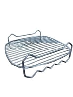 Airfryer Izgara Teli 21 cm x 21 cm ve 4 Adet Şiş 21 Cm, Büyük Boy Airfryerlere Uygun 2 li Set