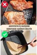 Airfryer Pişirme Kağıdı Büyük Boy XXL Modeller Uyumlu Kalın Yanmaz Yüzey