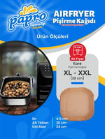 Airfryer Pişirme Kağıdı, Fritöz Yağlı Kağıdı, Yanmaz Kağıt XXL Uyumlu 50 Adet (Kare) (1, Kare Büyük Boy 20x20) - Seçenekler: Kare Orta-Küçük boy 16x16, Kare Büyük Boy 20x20...