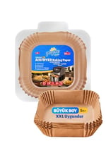 Airfryer Pişirme Kağıdı, Fritöz Yağlı Kağıdı, Yanmaz Kağıt XXL Uyumlu 50 Adet (Kare) (1, Kare Büyük Boy 20x20) - Seçenekler: Kare Orta-Küçük boy 16x16, Kare Büyük Boy 20x20...