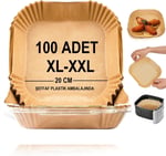 Airfryer Pişirme Kağıdı,Xl-Xxl Büyük Boy, Kare, 100 Adet Hava Fritöz Parşömen Fırın Kağıdı Tek Kullanımlık Kağıt Fırın Fritöz Pişirme Kızartma Tavası Için Uygun 20CM