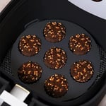 Airfryer Silikon Kek Pişirme Kalıbı 7 Bölmeli, Silikon Cupcake Kek Pişirme Kabı Air Fryer Muffin Fırın Kalıbı (2 ADET SİYAH - 23 CM)