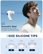 AirPods Pro & AirPods Pro 2. Nesil için 3 Çift Yedek Kulak Uçları, Gürültü Azaltma Delikli Silikon Kulak Ucu Ağrısı Yok, Kaymaz Yumuşak Kulak Uçları Airpods Pro/Pro 2 ile Uyumlu (Boyutlar