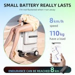 Airwheel SE3miniT 20 İnç Elektrikli Bavullarda Sürme Bagaj Scooterları Akıllı Bagajda Taşımak, Gümüş, 15.16 x 9.84 x 22.64 inches, Bavul