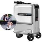 Airwheel SE3miniT 20 İnç Elektrikli Bavullarda Sürme Bagaj Scooterları Akıllı Bagajda Taşımak, Gümüş, 15.16 x 9.84 x 22.64 inches, Bavul