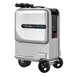 Airwheel SE3miniT 20 İnç Elektrikli Bavullarda Sürme Bagaj Scooterları Akıllı Bagajda Taşımak, Gümüş, 15.16 x 9.84 x 22.64 inches, Bavul