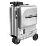 Airwheel SE3miniT 20 İnç Elektrikli Bavullarda Sürme Bagaj Scooterları Akıllı Bagajda Taşımak, Gümüş, 15.16 x 9.84 x 22.64 inches, Bavul
