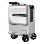 Airwheel SE3miniT 20 İnç Elektrikli Bavullarda Sürme Bagaj Scooterları Akıllı Bagajda Taşımak, Gümüş, 15.16 x 9.84 x 22.64 inches, Bavul