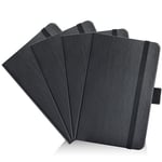 AISBUGUR Cep Defteri, Küçük Defter, 2'li Paket Toplam 320 Sayfa, 9,4 cm x 14,5 cm Cep Defteri (4 Paket, 4Siyah)