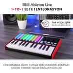 Akai Professional APC Key 25 - USB MIDI Klavye Controller, 37 Mini Tuş, Ableton Live Lite, 40 RGB Pedleri ve Klip Başlatma İçin 8 Farklı Düğme - Seçenekler: APC Key 25, APC Mini II