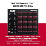 Akai Professional MPD218 - USB MIDI Pad Controller ve Bateri Makinesi, MPC Pedleri, Atanabilir Düğmeler, Nota Tekrarı ve Maksimum Ses Şiddeti Düğmeleri, Prodüksiyon Yazıl - Seçenekler: MPD218, LPD8MK2