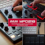 Akai Professional MPD218 - USB MIDI Pad Controller ve Bateri Makinesi, MPC Pedleri, Atanabilir Düğmeler, Nota Tekrarı ve Maksimum Ses Şiddeti Düğmeleri, Prodüksiyon Yazıl - Seçenekler: MPD218, LPD8MK2