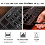 Akai Professional MPK Mini MK3 USB MIDI Klavye Controller, 25 Mini Tuş, Arkadan Aydınlatmalı 8 Bateri Pedi, 8 Düğme ve Müzik Prodüksiyon Yazılımı Dahil, Siyah