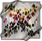 Aker Desenli Eşarp, 90x90, 5003146318, Gri, kadın