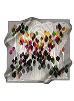 Aker Desenli Eşarp, 90x90, 5003146318, Gri, kadın