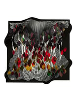 Aker Desenli Eşarp, 90x90, 5003146324, Siyah, kadın