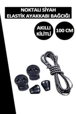 Akıllı Kilitli Elastik Noktalı Ayakkabı Bağcık 100 CM