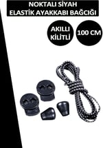 Akıllı Kilitli Elastik Noktalı Ayakkabı Bağcık 100 CM