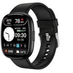 Akıllı saat 44 mm, AMOLED her zaman açık ekran fitness saati, nabız/uyku monitörü, adım kalori sayacı, IP68 su geçirmez aktivite izleyici, Android iOS ile uyumlu, siyah