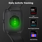 Akıllı saat 44 mm, AMOLED her zaman açık ekran fitness saati, nabız/uyku monitörü, adım kalori sayacı, IP68 su geçirmez aktivite izleyici, Android iOS ile uyumlu, siyah