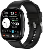 Akıllı saat 44 mm, AMOLED her zaman açık ekran fitness saati, nabız/uyku monitörü, adım kalori sayacı, IP68 su geçirmez aktivite izleyici, Android iOS ile uyumlu, siyah