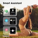 Akıllı saat 44 mm, AMOLED her zaman açık ekran fitness saati, nabız/uyku monitörü, adım kalori sayacı, IP68 su geçirmez aktivite izleyici, Android iOS ile uyumlu, siyah