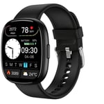 Akıllı saat 44 mm, AMOLED her zaman açık ekran fitness saati, nabız/uyku monitörü, adım kalori sayacı, IP68 su geçirmez aktivite izleyici, Android iOS ile uyumlu, siyah
