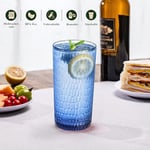 Akrilik İçme Bardakları, BPA İçermeyen Bardaklar, 8'li Set, 22oz Renkli Petek Şık Highball Bardakları